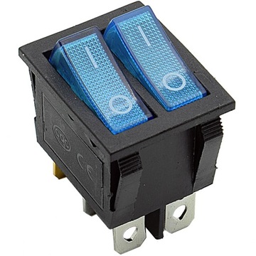 WŁĄCZNIK WYŁĄCZNIK PRZEŁĄCZNIK PODWÓJNY KOŁYSKOWY PODŚWIETLANY 230V 6PIN