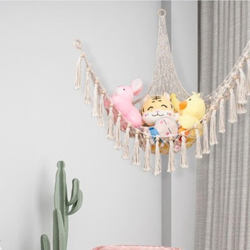 Мягкая игрушка-гамак с плюшевой сеткой, макраме в стиле бохо