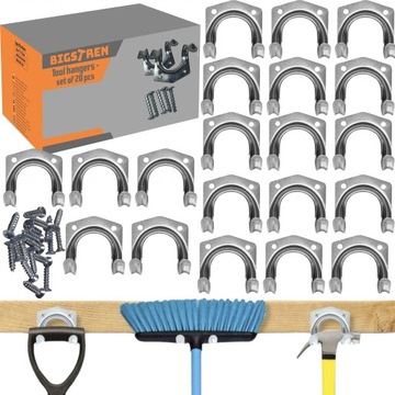 НАСТЕННАЯ ВЕШАЛКА ДЛЯ САДОВОГО ИНСТРУМЕНТА ДЕРЖАТЕЛЬ ДЛЯ МЕТЛЫ ГРАБЛИ ШВАБРА ЛОПАТА 20шт.