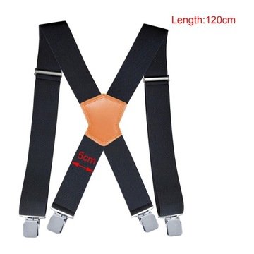 Мужские подтяжки, 4 зажима, эластичные ремни, регулируемые, коричневые, черные