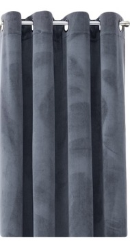 GOTOWA ZASŁONA WELUROWE NA KÓŁKACH 140x250 ZASŁONY VELVET KOLOR SZARY