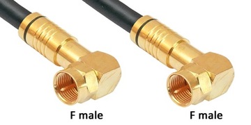 Радиочастотный антенный кабель F/wt-F/wt угловой HQ класса A+ 1,5 м