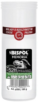 Wkład parafinowy do zniczy biały Memoria p200
