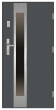 Drzwi zewnętrzne GRUBE 68 mm. GI-03 ANTRACYT 90 P