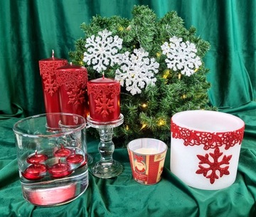 ОВАЛЬНЫЙ ФОНАРЬ, БЕЛАЯ ЗВЕЗДА С БЛЕСКОМ, КРАСНАЯ СНЕЖИНКА