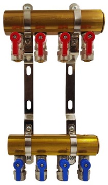 ROZDZIELACZ MOSIĘŻNY 4 OBWODOWY OTWOROWY ZAWORY MINI PEX 16x1/2 16mm ODPOWI
