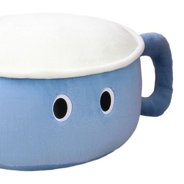 Подушка в форме чашки. Северная плюшевая подушка. Декоративная подушка с узлом, синяя.