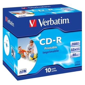 Płyty Verbatim CD-R Printable do nadruku jewel box 10szt.