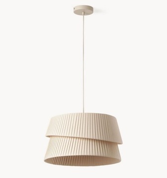 Lampa wisząca Nyla z kloszem z lnu beżowa Ø45xH45cm