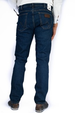WRANGLER spodnie STRAIGHT regular BLUE jeans GREENSBORO _ W42 L36