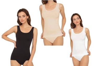 GATTA 3X KOSZULKA TANK TOP BEŻOWA CZARNA BIAŁA S