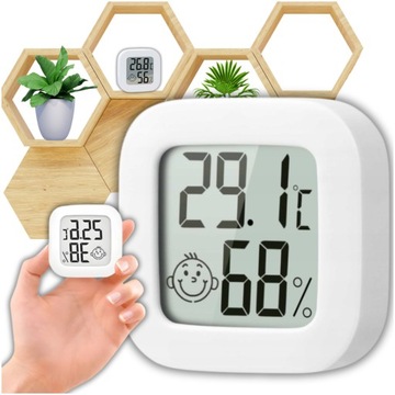 TERMOMETR POKOJOWY I HIGROMETR CYFROWY ELEKTRONICZNY LCD WILGOTNOŚCIOMIERZ