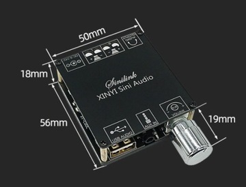 Усилитель 2x50 Вт BT XINYI 5.0 Bluetooth USB-приложение