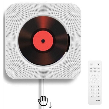 Przenośny odtwarzacz CD, montowany na ścianie, Bluetooth, wbudowany