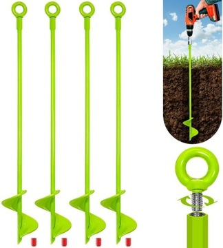 4 szt. kotwy ziemnej 45 cm, wytrzymały zestaw kotwic gruntowych, zestaw huś