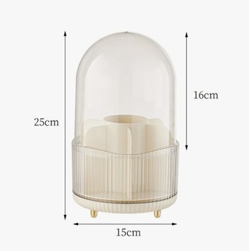 Подставка-органайзер для парфюмерии бежевого цвета, БОЛЬШАЯ, вращающаяся на 360°, для макияжа.