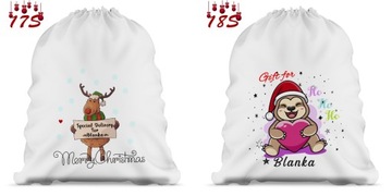 Подарочный пакет с принтом Деда Мороза 40 х 60 см.