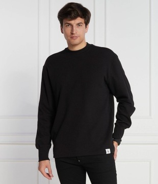 Calvin Klein Jeans sweter czarny okrągły rozmiar XXL