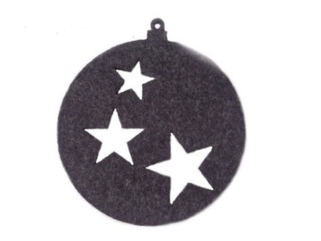 FO04S NA CHOINKĘ OZDOBA BOMBKA filc 8cm c. szary