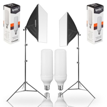 2x фотолампа 2x штатив SOFTBOX 40x60 см