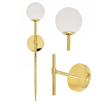 LAMPA ŚCIENNA KINKIET ZŁOTY NOWOCZESNY GOLD KULA