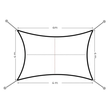 Kwadratowy żagiel przeciwsłoneczny 4x4m daszek wodoodporny 4x4m ModernHome