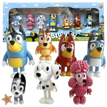 ZESTAW FIGUREK BLUEY I BINGO I PRZYJACIELE BLUEY 7 SZT FIGURKI BLUEY BINGO