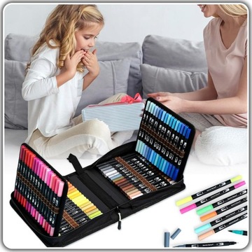 НАБОР АКВАРЕЛЬНЫХ МАРКЕТОВ ИЗ 120 ШТ. Маркеры Маркеры ВОДОНЕПРОНИЦАЕМЫЕ Маркеры + КОРПУС