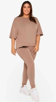 SHEIN PLUS SIZE KOMPLET DWUCZĘŚCIOWY BEŻ 44 V9D