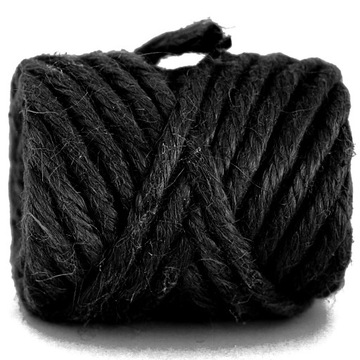 Sznur sznurek jutowy pleciony śr.10mm/200g, czarny