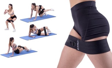 TAŚMA MATERIAŁOWA GUMA FITNESS REGULOWANA HIP BAND