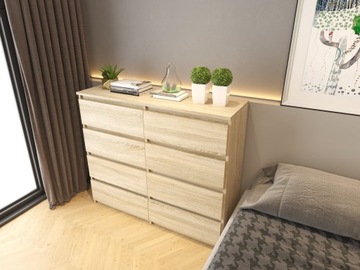 KOMODA 120CM DĄB SONOMA NOWOCZESNA GARDEROBA 8S