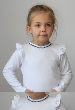 БЕЛАЯ БЛУЗКА С ОБОРОТАМИ, РАЗМЕР. 98 - КЛАУДИНКА