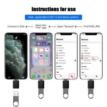 OTG USB 3.0 Переходник USB C на LIGHTNING красного цвета, металл