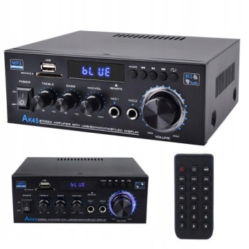 Audo Stereo Zesilovač Výkonný Bluetooth Dvoukanálový Stereo Hi-fi Fm MP3