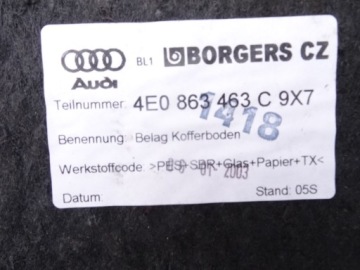 AUDI A8 D3 03-10 КОВРИК НА ПОЛУ БАГАЖНИКА