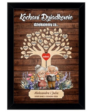 PREZENT PODZIĘKOWANIE obraz plakat DZIEŃ BABCI I DZIADKA