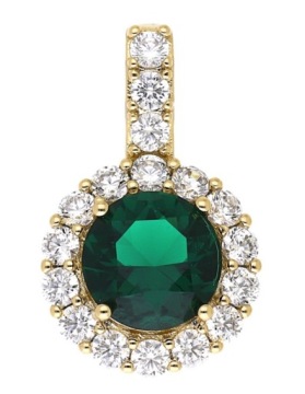 ПОЗОЛОЧЕННЫЙ КУЛОН С ИЗУМРУДОМ И ЦИРКОНИЕМ XUPING