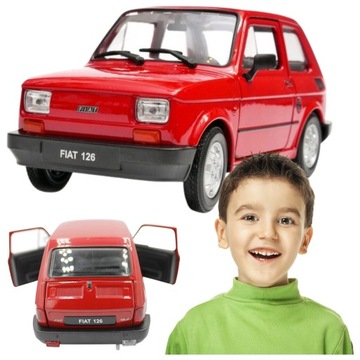 Fiat 126p MALUCH autko METAL OTWIERANE DRZWI 1:21