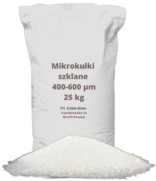 Szkiełko mikrokulki kulki szklane 400-600 µ 25 kg