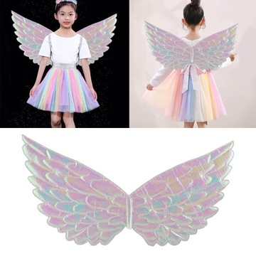 Детский карнавальный костюм с крыльями ангела, костюм с крыльями на свадьбу, белый