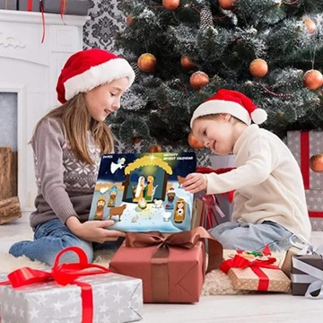 24 szt. Świąteczna szopka Zestaw kalendarza adwentowego Prezenty Ręcznie malowane święta