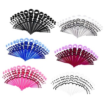 50 akrylowych 14G-00G Ear Gauges Expander w