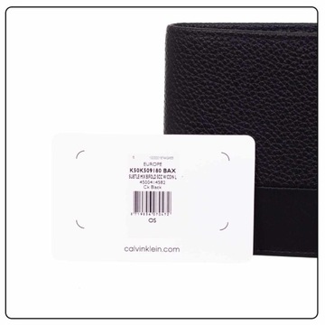 CALVIN KLEIN BEZPIECZNY PORTFEL MĘSKI SUBTLE MIX BIFOLD 5CC W/COIN BLACK