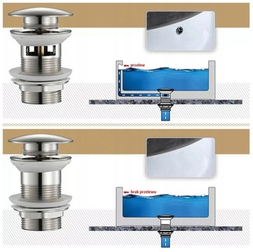 АВТОМАТИЧЕСКАЯ КРЫШКА ДЛЯ УМЫВАЛЬНИКА БЕЗ ПЕРЕЛИВА click clack ХРОМ ЛАТУНЬ CLICK