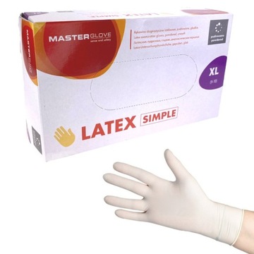 MasterGlove Rękawiczki jednorazowe lateksowe XL100