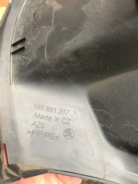 565881317F LEVÝ MŘÍŽKA PLAST KRYT SEDADLA SKODA KODIAK PĚKNÝ