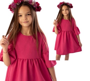 Sukienka wizytowa boho Lily Grey malina 128