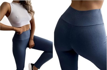 LEGGINSY PRĄŻKOWANE SPODNIE PRĄŻEK GETRY 4XL/5XL