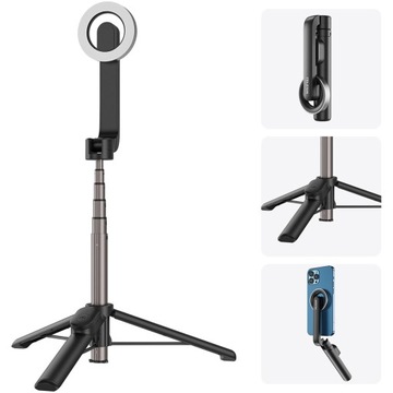 Magnetyczny selfie stick wysięgnik 69cm tripod Telesin do telefonu + pilot